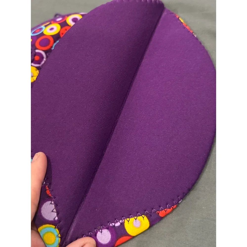 BYO by Built NY Express Lunch Bag Purple Retro‎ Circle Print Neoprene B-LB32